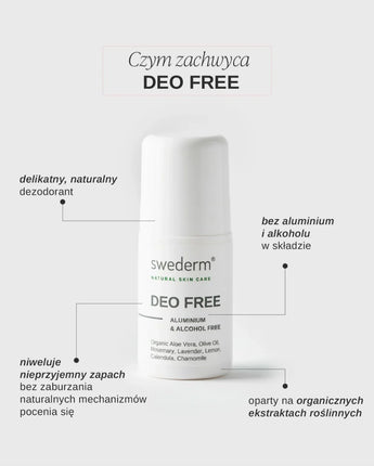 swederm Deo Free naturalny dezodorant bez aluminium i alkoholu