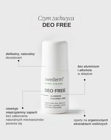 swederm Deo Free naturalny dezodorant bez aluminium i alkoholu